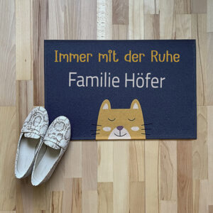 coole Katze - personalisierte Fußmatte