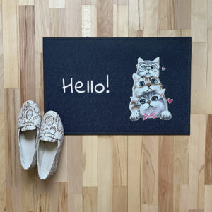 süße Katzen - personalisierte Fußmatte