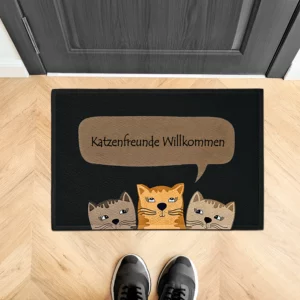 Katzenfreunde - personalisierte Katzen Fußmatte