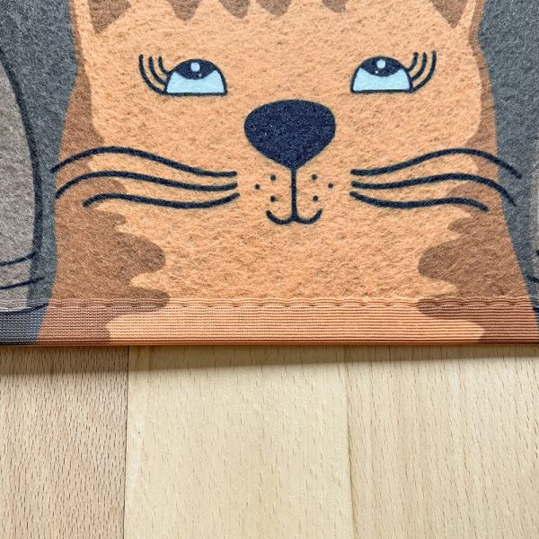 personalisierte Fußmatte mit Katze nahaufnahme