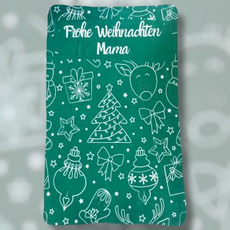 personalisierte Decke Weihnachten- Winter grün