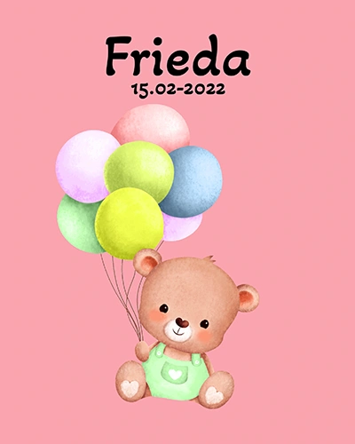 Babydecke mit Namen - Teddy