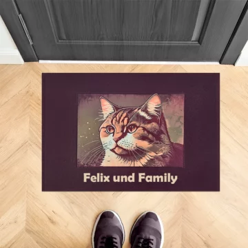 Personalisierte Fußmatte Katze