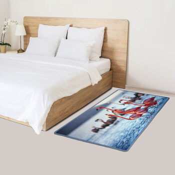 schlafzimmer teppich mit eigenem foto flamingos
